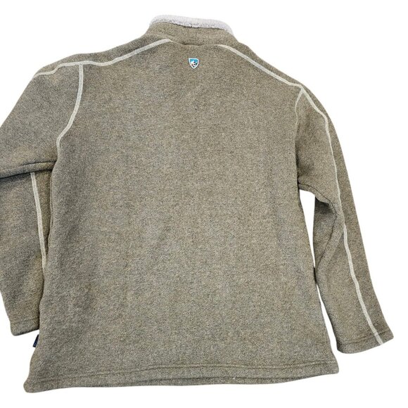 Kuhl Europa 1/4 Zip Fleece Sweater Size L XL Pullover Sherpa Alfpaca Tan Jacket - Picture 2 of 9